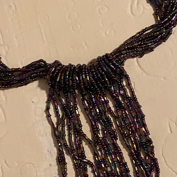 Necklace and Earrings Set Purples, Blues, & Greens - Picture 3 of 5